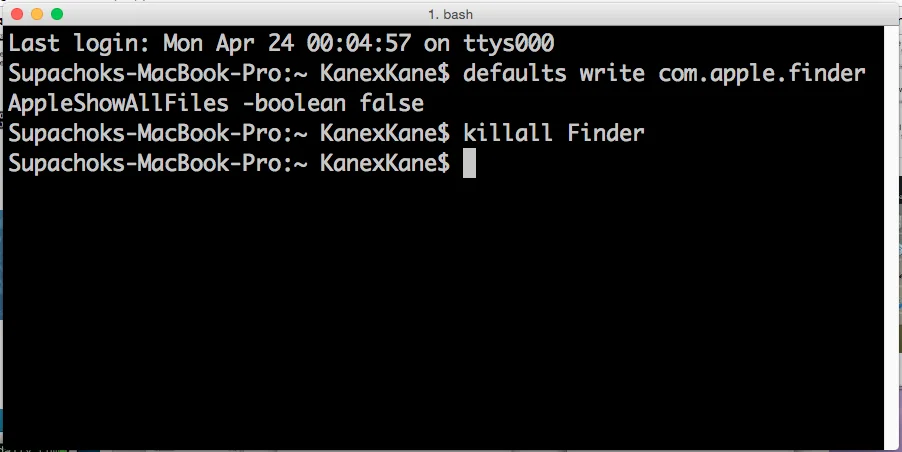 [Mac] แสดง/ซ่อนไฟล์ทั้งหมด